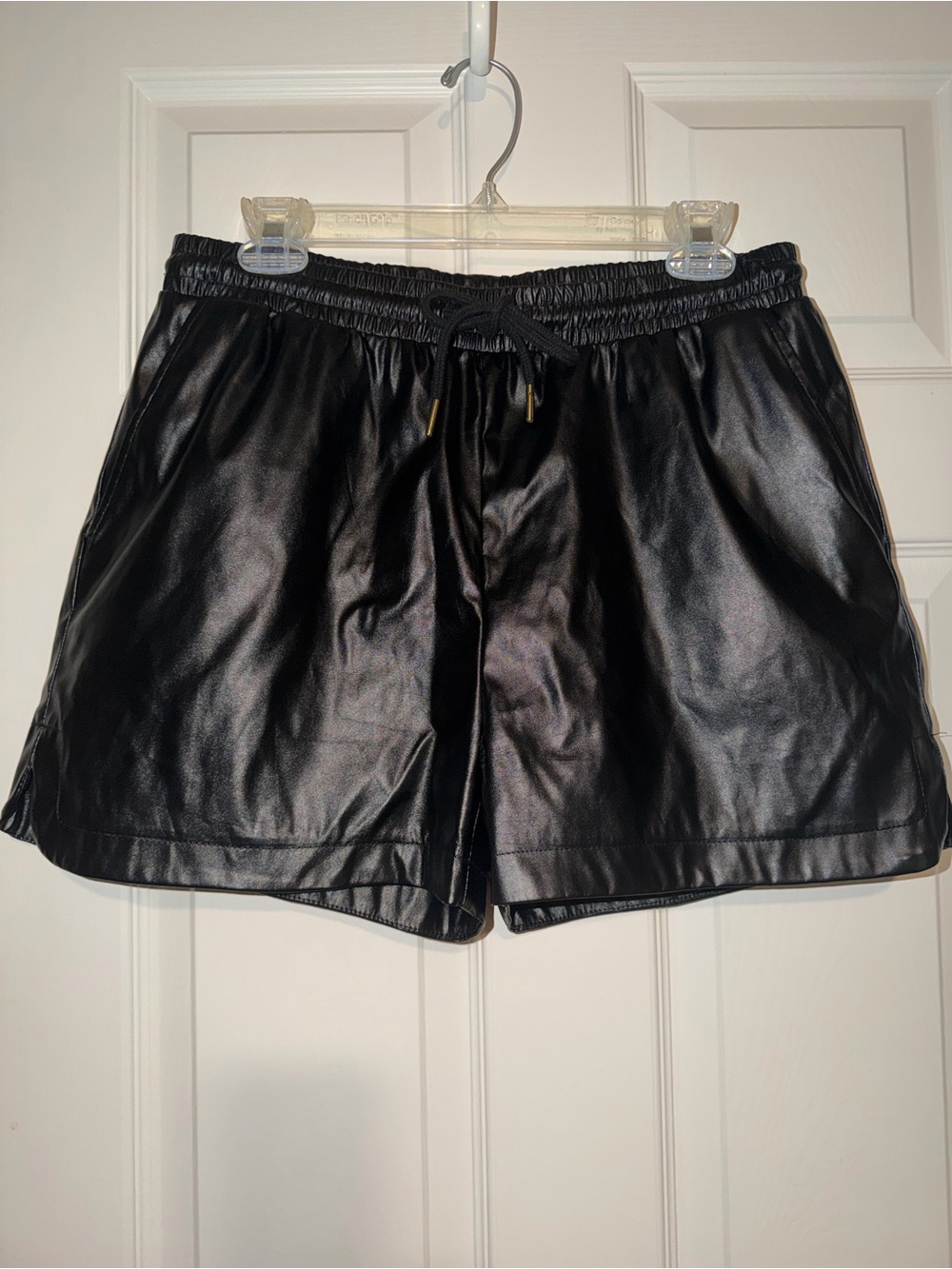 entro‎ Black Faux Leather Shorts with Drawstring